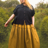 The One-of-a-Kind Skirt - Mustard Linen + Double Gauze