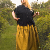 The One-of-a-Kind Skirt - Mustard Linen + Double Gauze