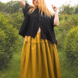 The One-of-a-Kind Skirt - Mustard Linen + Double Gauze
