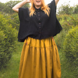 The One-of-a-Kind Skirt - Mustard Linen + Double Gauze