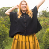 The Letty Shirt in Black Cotton - pre-order