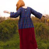 The Doddle Dress in Blue/Burgundy