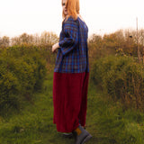 The Doddle Dress in Blue/Burgundy