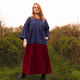 The Doddle Dress in Blue/Burgundy