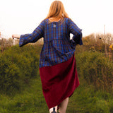 The Doddle Dress in Blue/Burgundy