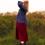 The Doddle Dress in Blue/Burgundy