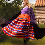 The One-of-a-Kind Skirt - Aperol Linen + Rainbow Stripe Cotton