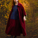 The Doddle Dress in Blue/Burgundy