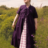 The Shirt Dress in Aubergine linen