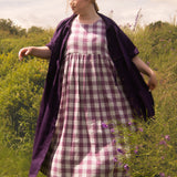 The Garden Dress - Purple Double Gingham