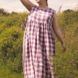 The Garden Dress - Purple Double Gingham