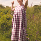 The Garden Dress - Purple Double Gingham