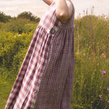 The Garden Dress - Purple Double Gingham