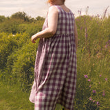 The Garden Dress - Purple Double Gingham