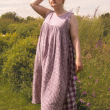 The Garden Dress - Purple Double Gingham