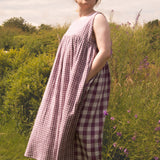 The Garden Dress - Purple Double Gingham