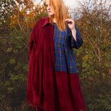 The Doddle Dress in Blue/Burgundy