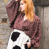The Solstice Shirt in Brown Polka
