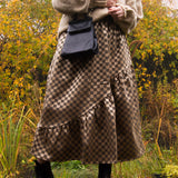 The Gathered Skirt in Gold Check