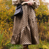 The Gathered Skirt in Gold Check