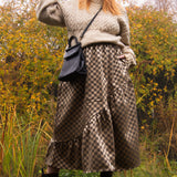 The Gathered Skirt in Gold Check