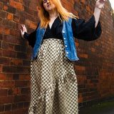 The Gathered Skirt in Gold Check