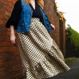 The Gathered Skirt in Gold Check