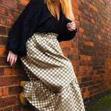 The Gathered Skirt in Gold Check