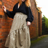 The Gathered Skirt in Gold Check