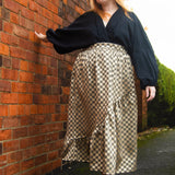 The Gathered Skirt in Gold Check