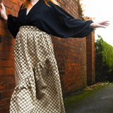 The Gathered Skirt in Gold Check