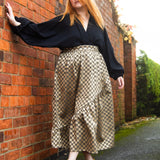 The Gathered Skirt in Gold Check