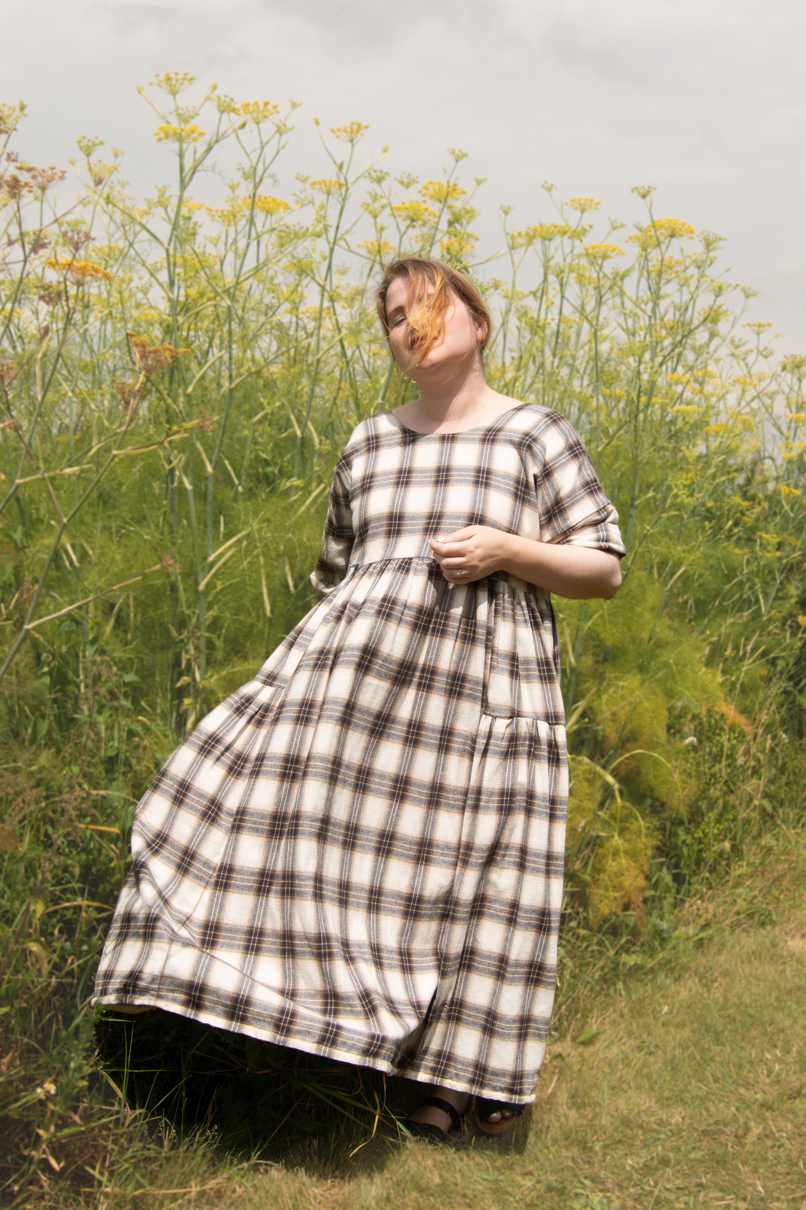 The Double Take Dress in Brushed Cotton Check - House of Flint