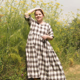 The Double Take Dress in Brushed Cotton Check