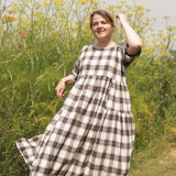 The Double Take Dress in Brushed Cotton Check