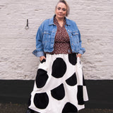 The Gathered Skirt in Giant Polka
