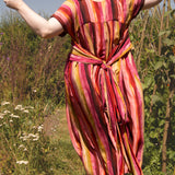 The Sash Dress in Sunset Stripe