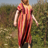 The Sash Dress in Sunset Stripe