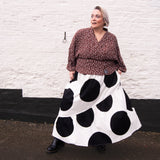 The Gathered Skirt in Giant Polka