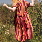 The Sash Dress in Sunset Stripe