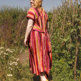 The Sash Dress in Sunset Stripe