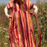 The Sash Dress in Sunset Stripe