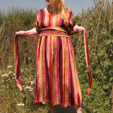 The Sash Dress in Sunset Stripe