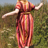 The Sash Dress in Sunset Stripe
