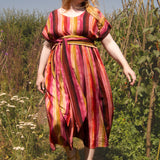 The Sash Dress in Sunset Stripe