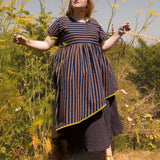 The Tilted in Navy stripe