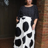 The Gathered Skirt in Giant Polka