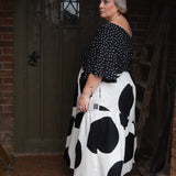 The Gathered Skirt in Giant Polka