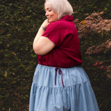 The Oak Skirt - Cornflower chambray