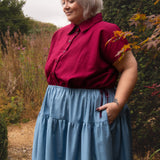 The Oak Skirt - Cornflower chambray